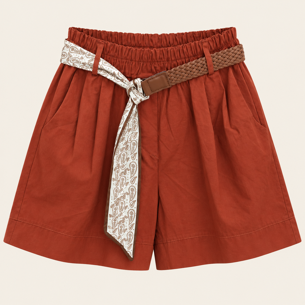 Paperbag Shorts met Sjaalriem
