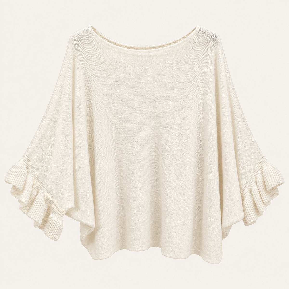 Ruffle Sleeve Poncho Knit