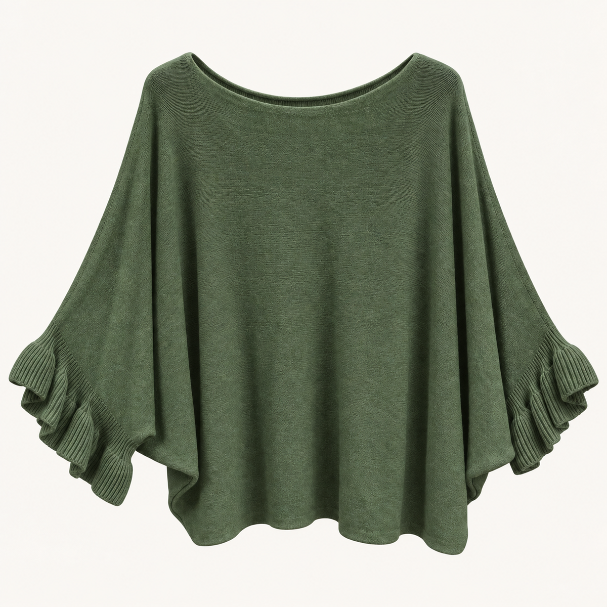 Ruffle Sleeve Poncho Knit