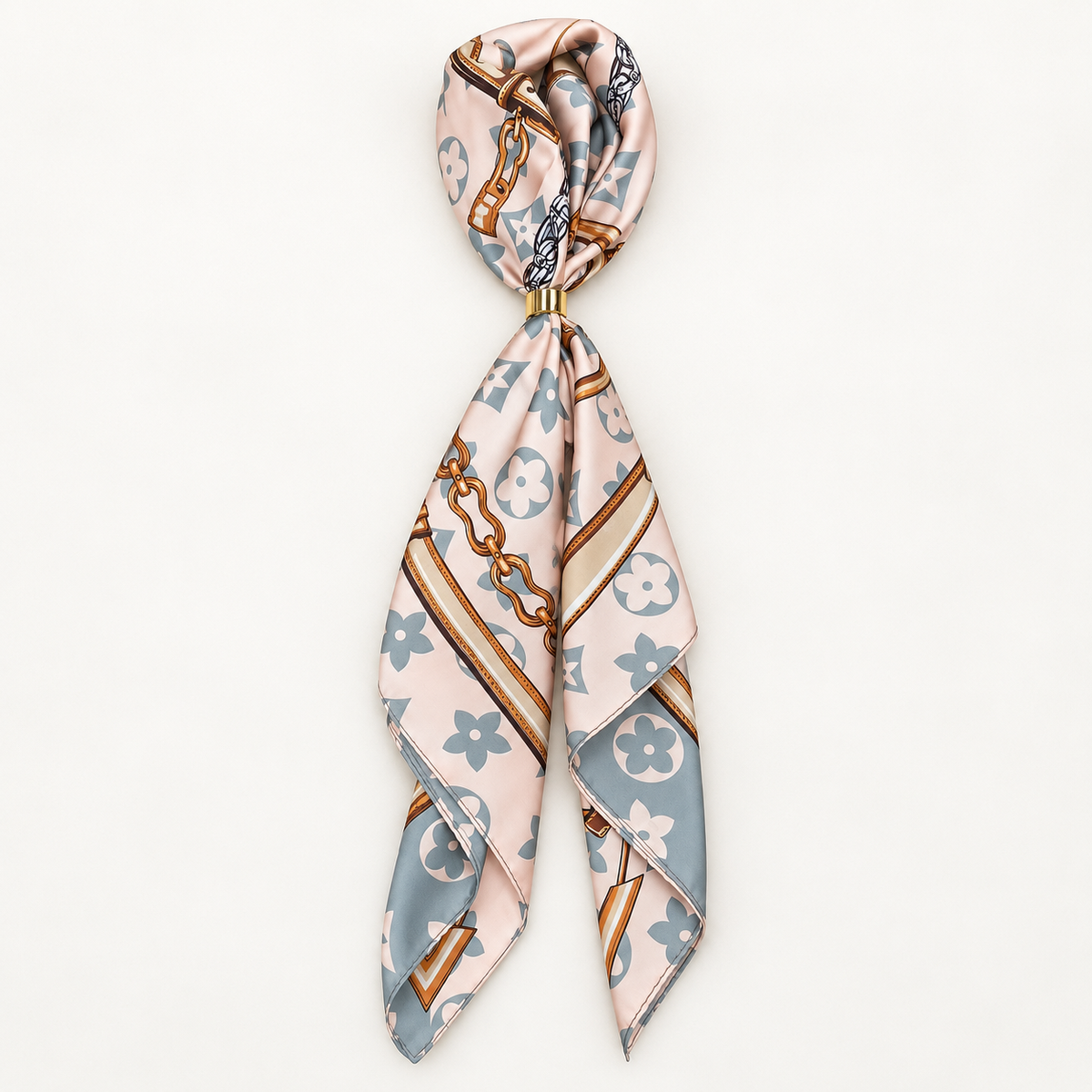 Satin Scarf with Ring