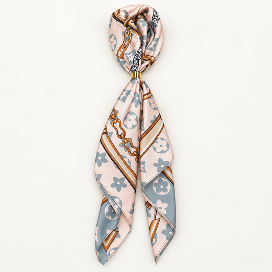 Satin Scarf with Ring