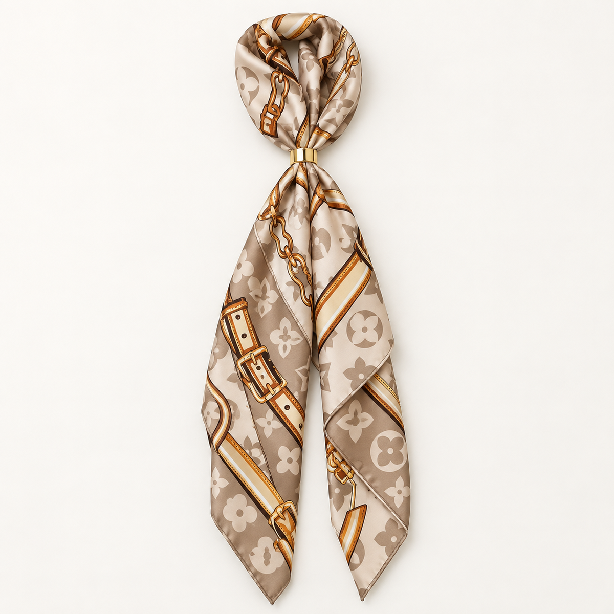 Satin Scarf with Ring
