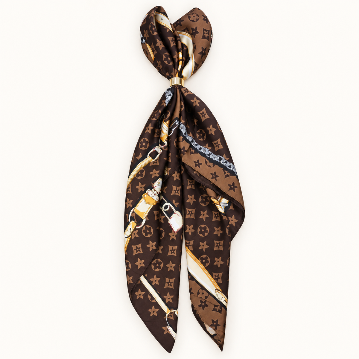 Satin Scarf with Ring