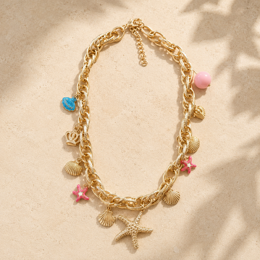 Sea Treasure Ketting – Goud & Roze
