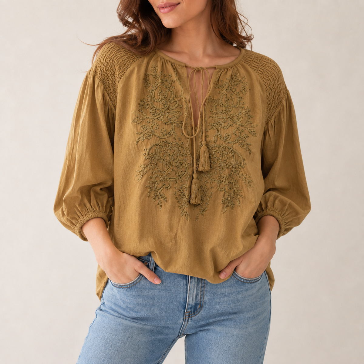 Soleya Embroidered Boho Blouse