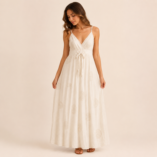 Soleya Ivory Boho Maxi Dress