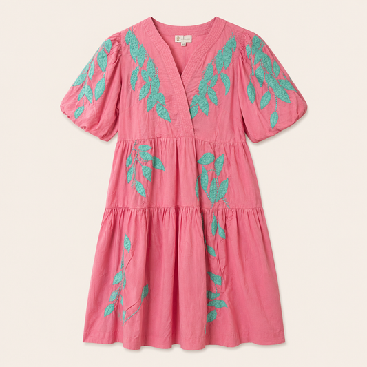 Soleya Leaf Embroidered Dress