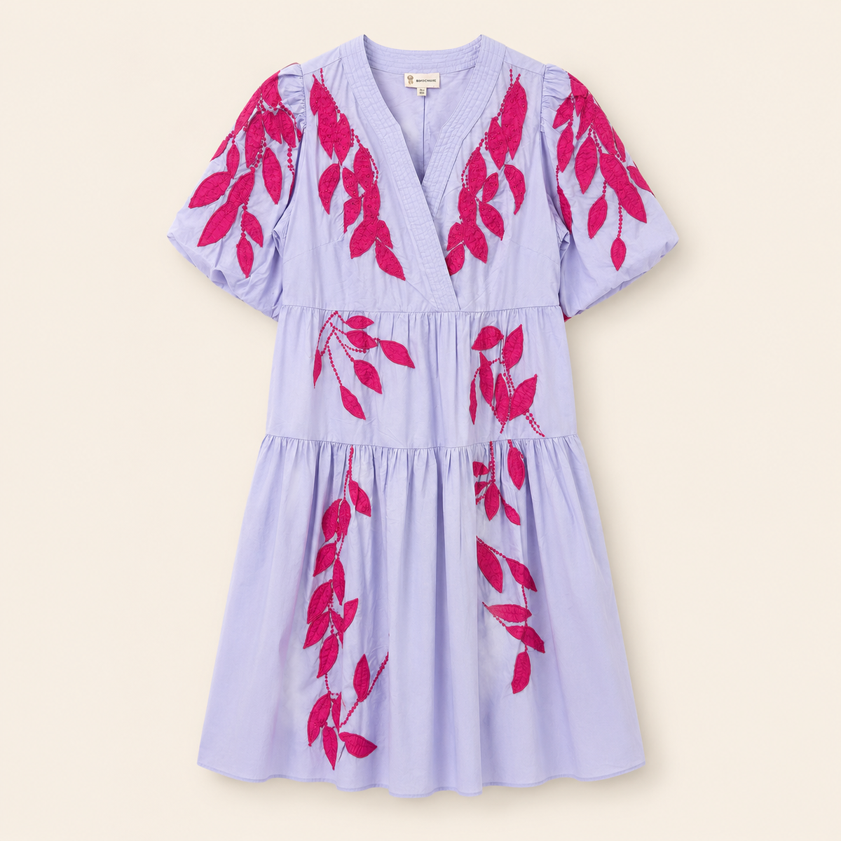 Soleya Leaf Embroidered Dress