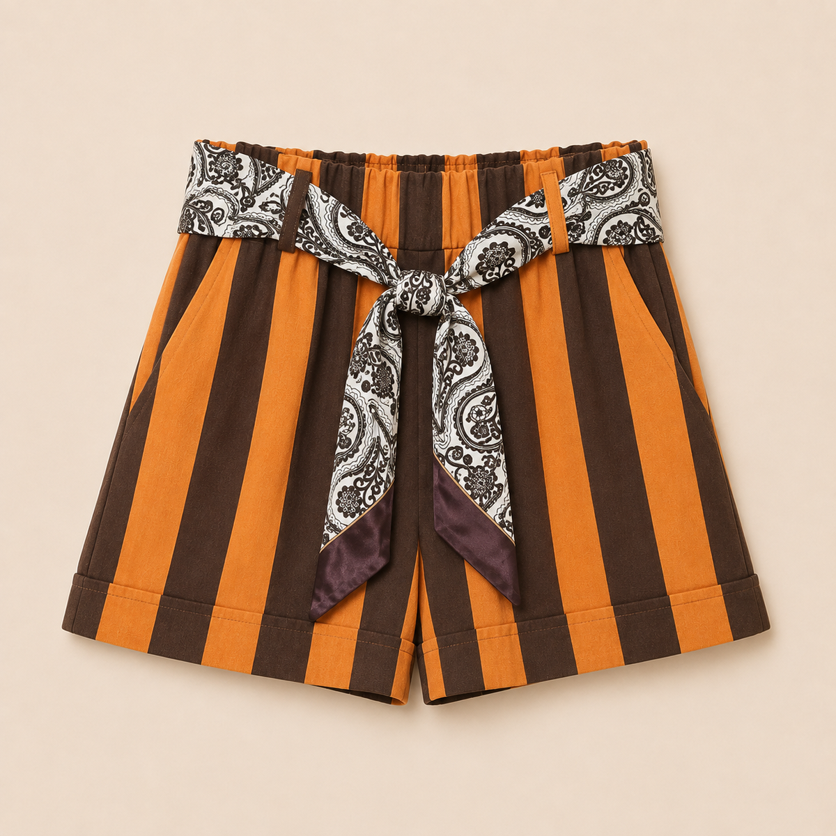 Soleya Paisley Stripe Shorts