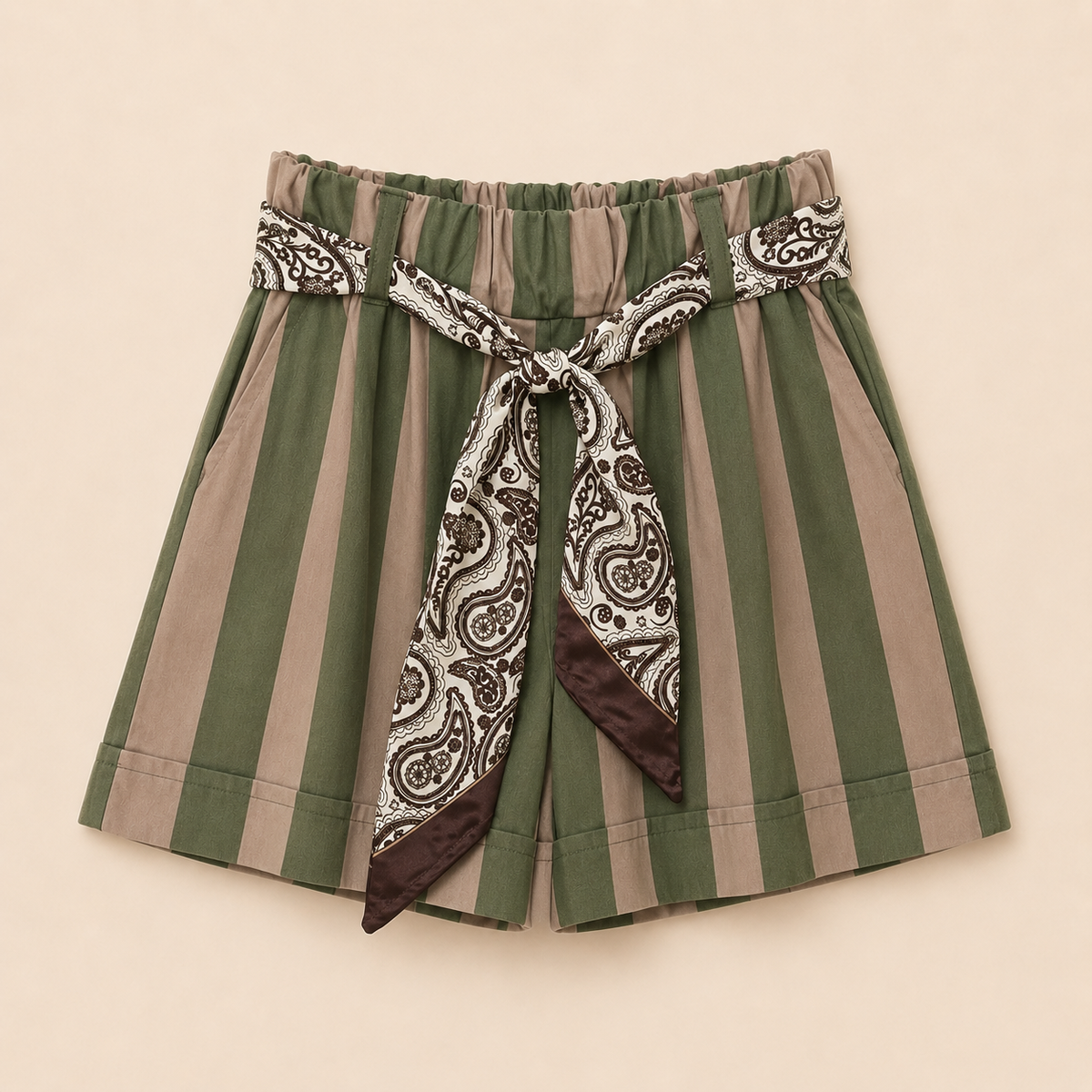 Soleya Paisley Stripe Shorts