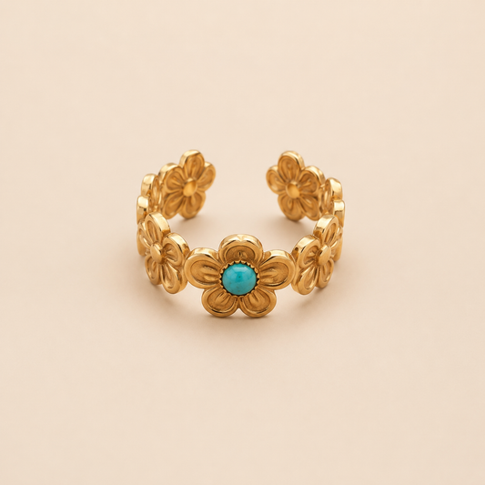 Soleya Turquoise Flower Ring