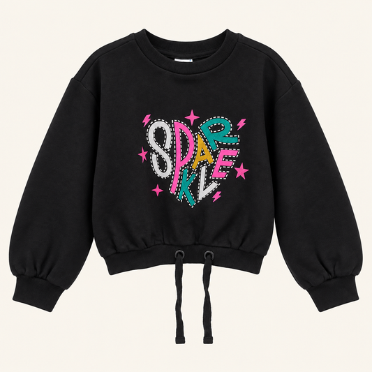 Sparkle Kids Sweater Zwart