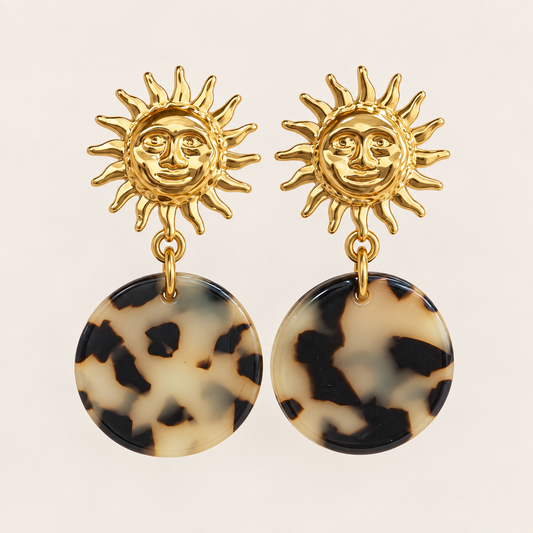 Sun Tortoise Drop Earrings