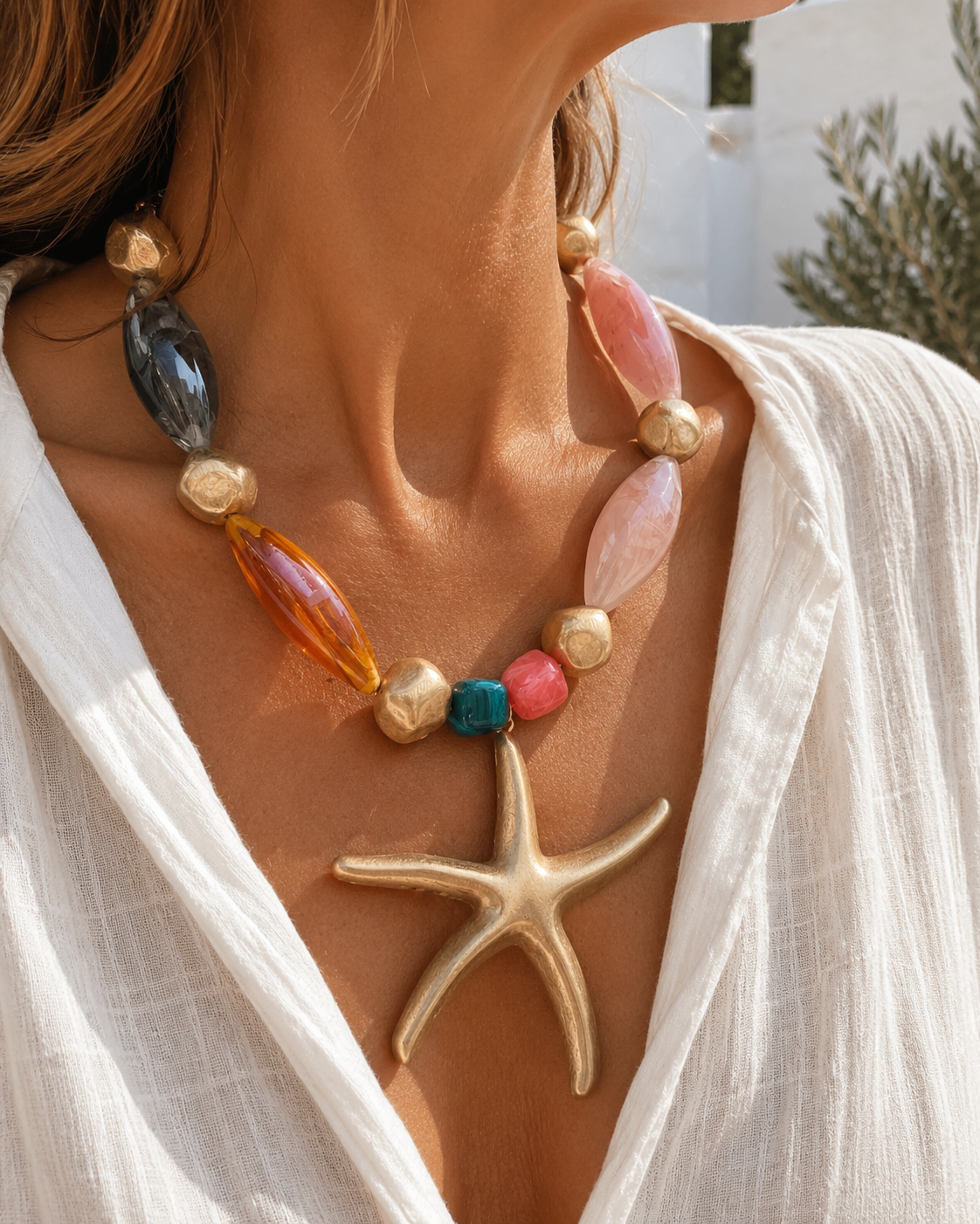 Zeester Ketting – Roze & Multicolor