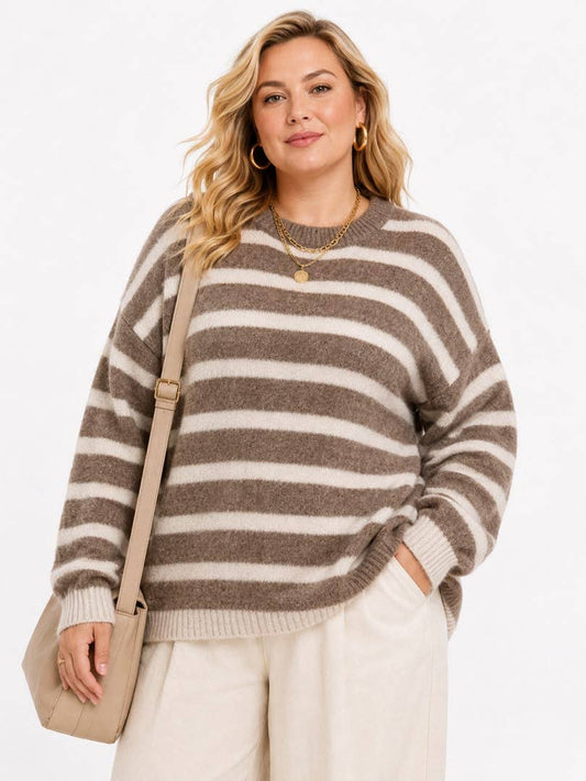 Curvy Soft Stripe Sweater