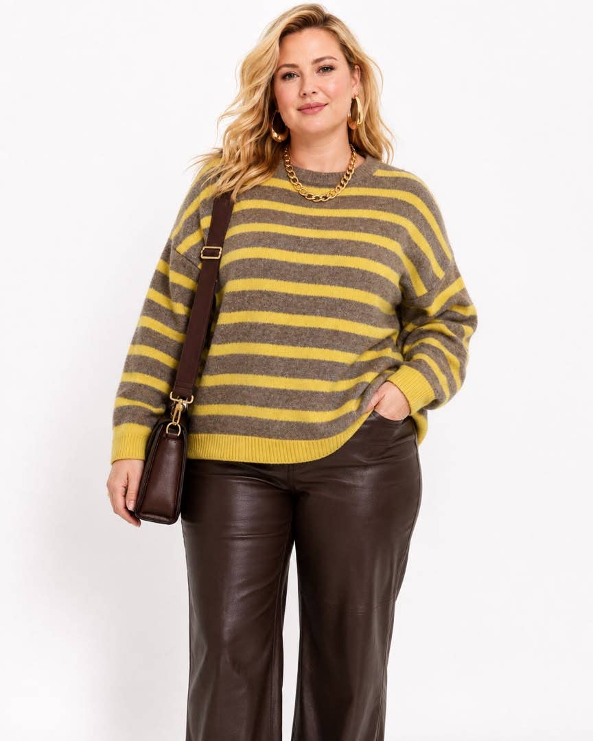 Curvy Soft Stripe Sweater