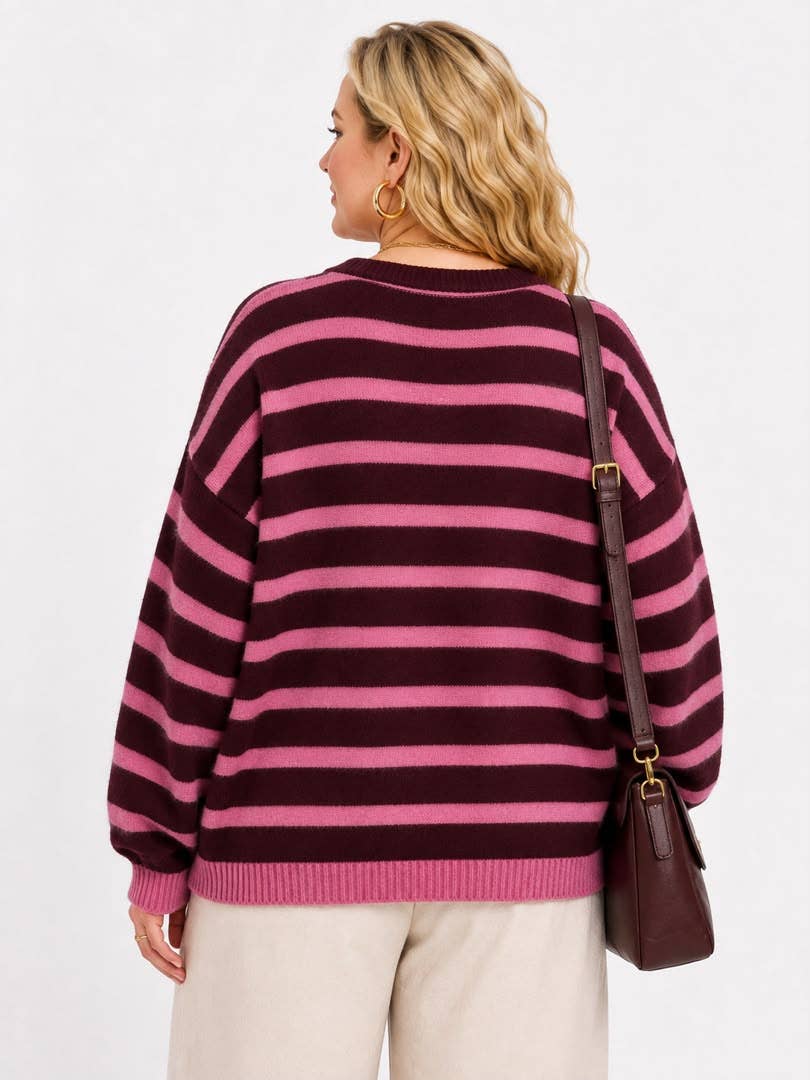Curvy Soft Stripe Sweater